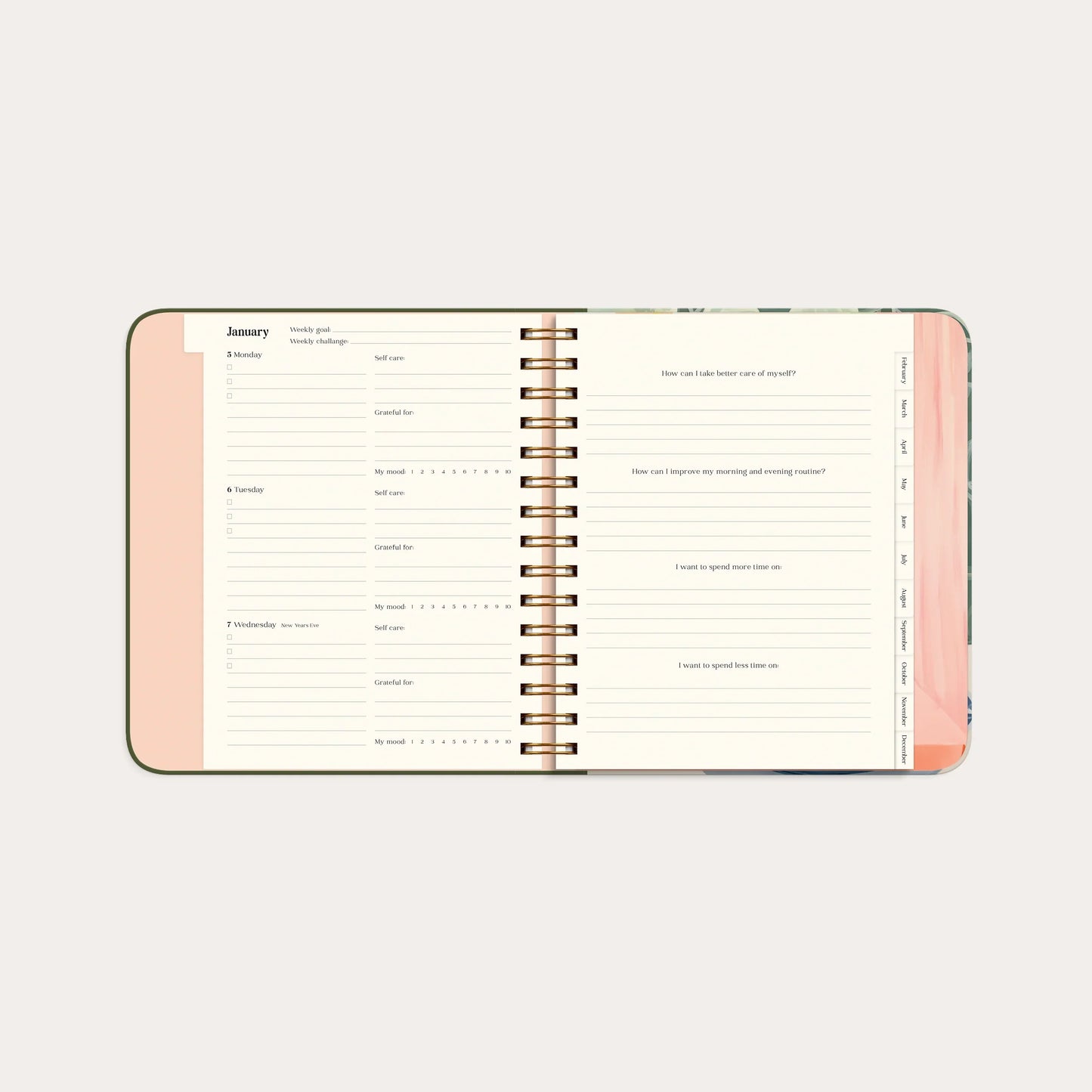 Lusarix Life Planner Decor 2026 – Personal Growth & Goal Setting Calendar | Daily Organization, Reflection & Wellness Planner