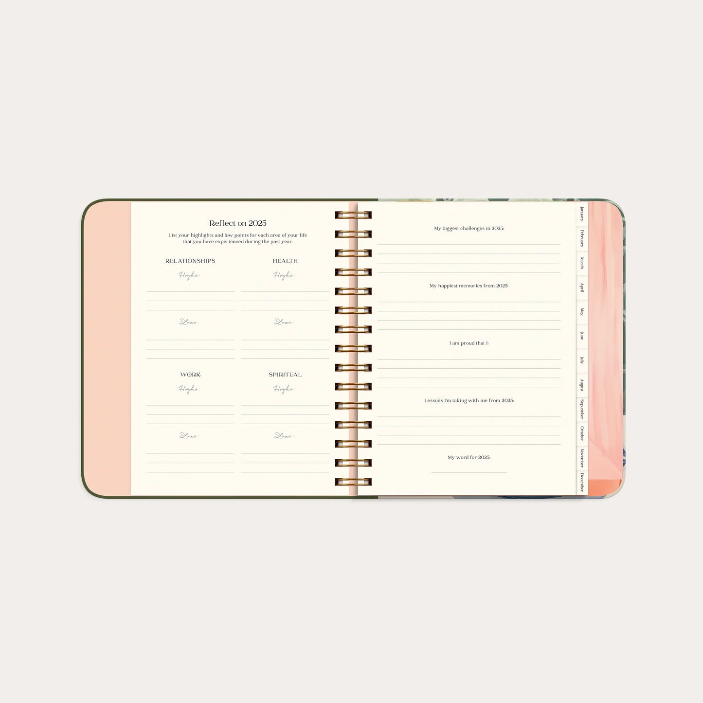 Lusarix Life Planner Decor 2026 – Personal Growth & Goal Setting Calendar | Daily Organization, Reflection & Wellness Planner