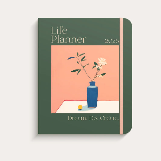 Lusarix Life Planner Decor 2026 – Personal Growth & Goal Setting Calendar | Daily Organization, Reflection & Wellness Planner